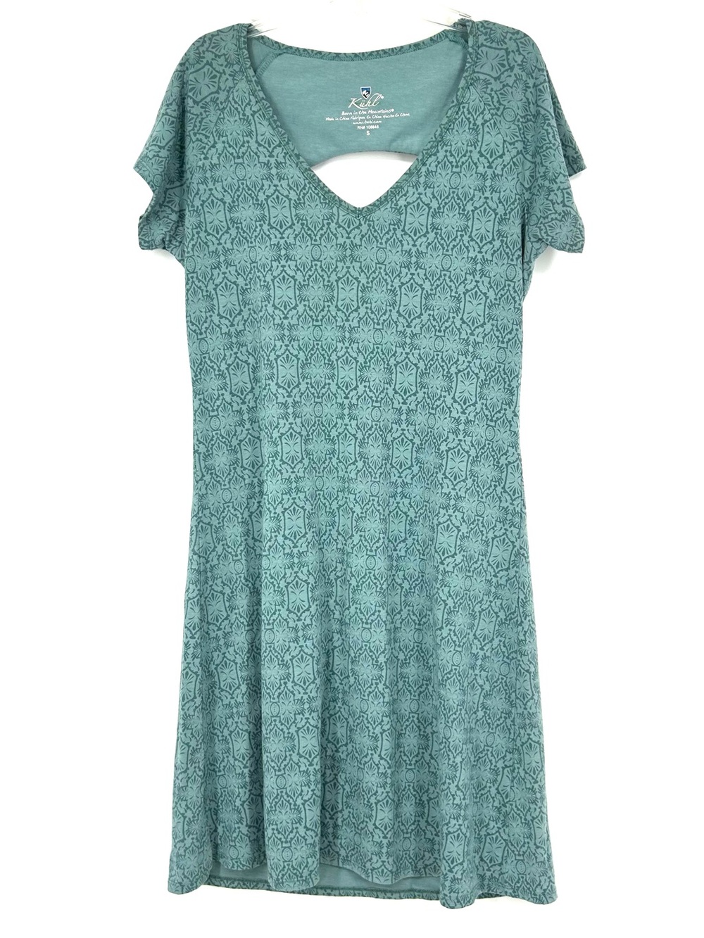 Kuhl Oriana Jersey Knit Dress Short Sleeve Blue
